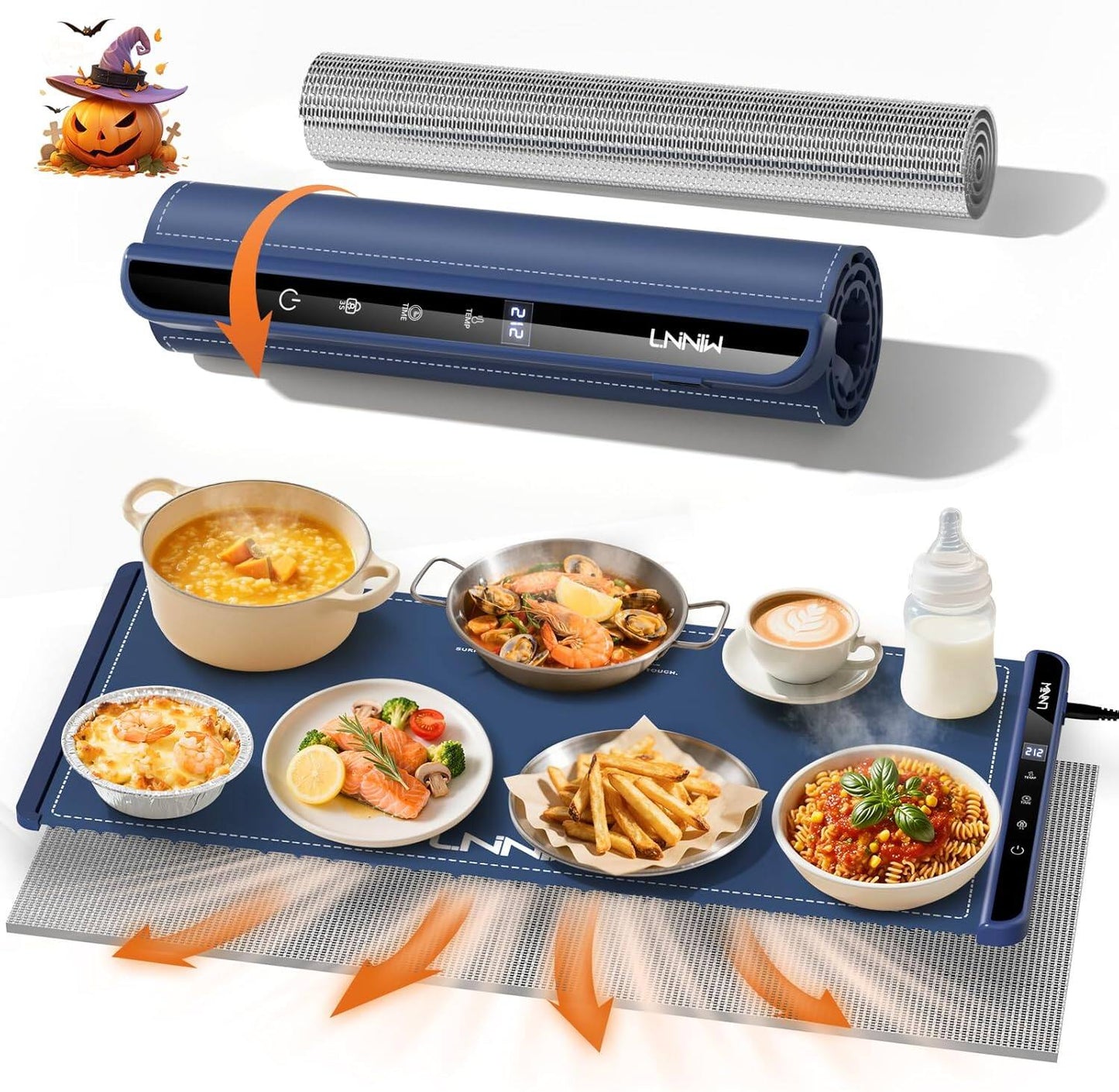 🔥Electric Food Warming Mat – Fast Heating, Portable, with Timer – Perfect for Home & Parties