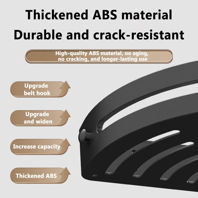 ✨3-Pack Black Triangle Shower Shelf, No-Drill Wall-Mounted Shower Storage Rack, Bathroom Accessories Towel Hook Toiletries